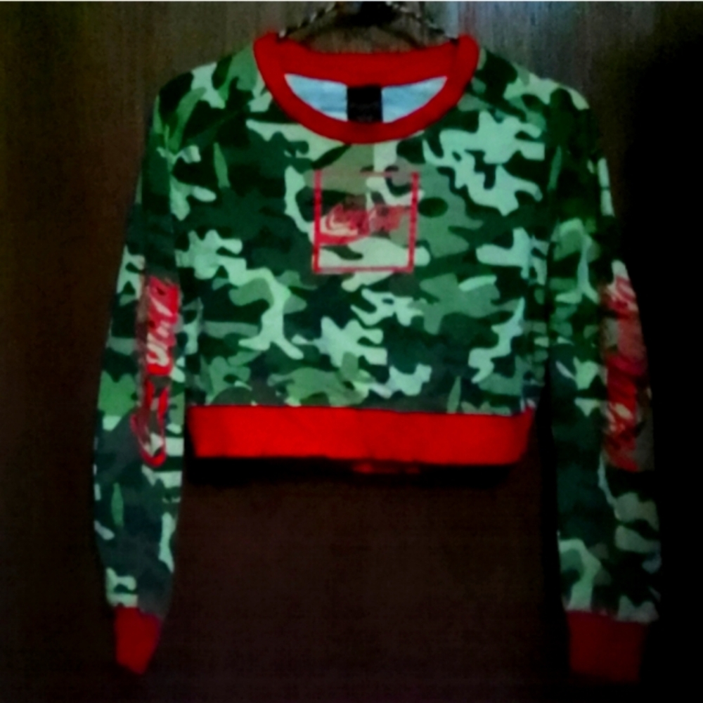 Coca Cola Crop Sweatshirt S
